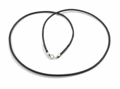 2mm Black Round Leather Cord Necklace W/ Silver Lobster Clasp