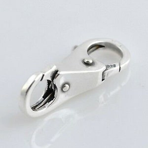 Double lock / Lobster clasp for European bracelet chain. Solid 925 sterling silver