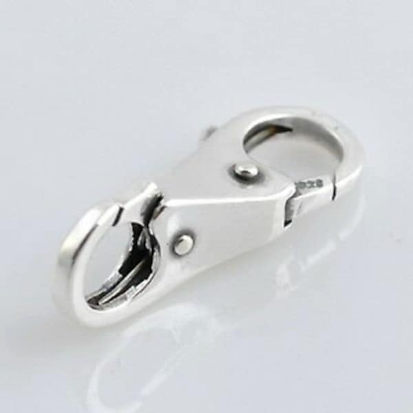 Double lock / Lobster clasp for European bracelet chain. Solid 925 sterling silver