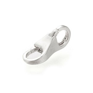 Small double lock / lobster clasp - solid 925 sterling silver - 14mm