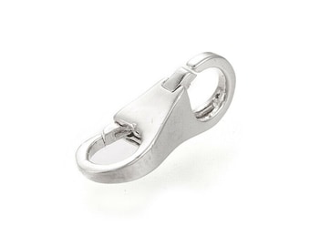 Small double lock / lobster clasp - solid 925 sterling silver - 14mm