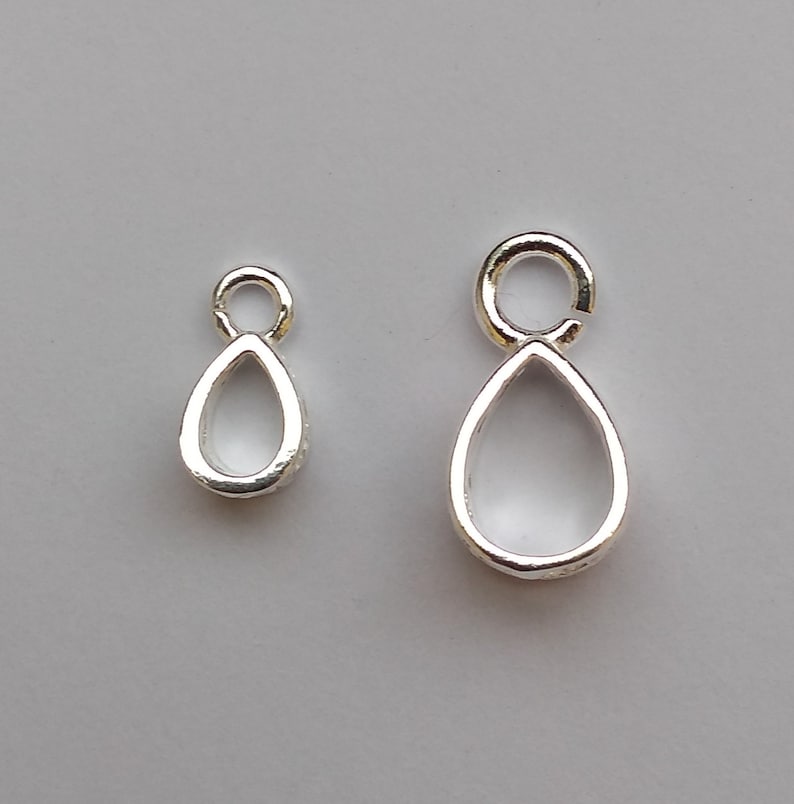 BAIL for Pendant or Charm With Fixed Open Ring. Solid 925 Sterling ...