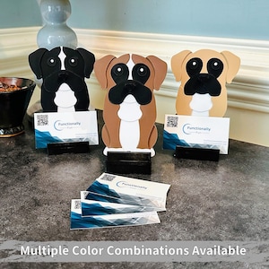 Boxer Business Card Holder, Business Card Stand, Office Desk Organizer