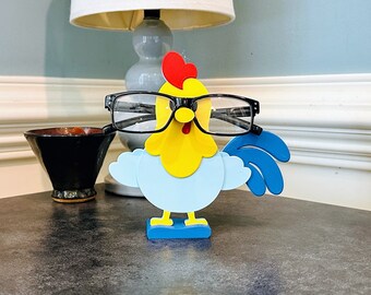 Rooster Glasses Holder or Sunglasses Stand, Fun Gift Idea