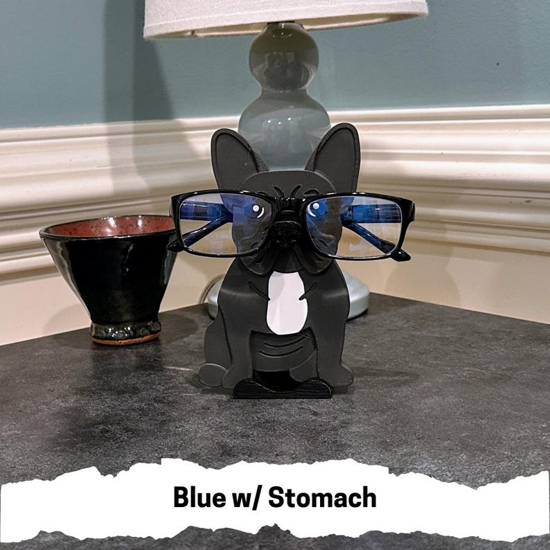 French Bulldog Eyglass holder, available in multiple colors, can be customized to add a name