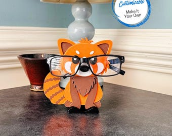 Red Panda Eyeglasses Holder, Lesser Panda Glasses Stand, Christmas or Birthday Gift Idea