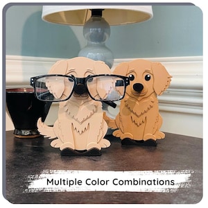 Golden Retriever Eyeglasses Holder: Dog Glasses Stand, Customizable Gift