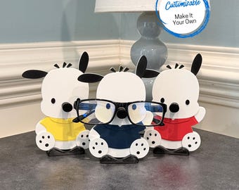 Kawaii Pochacco Eyeglasses Holder: Personalizable Gift Idea