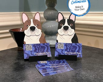 Boston Terrier Business Card Holder - Adorable and Functional Desk Organizer