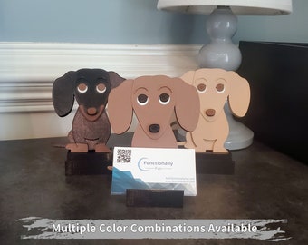Dachshund Business Card Holder - Adorable and Functional Desk Organizer