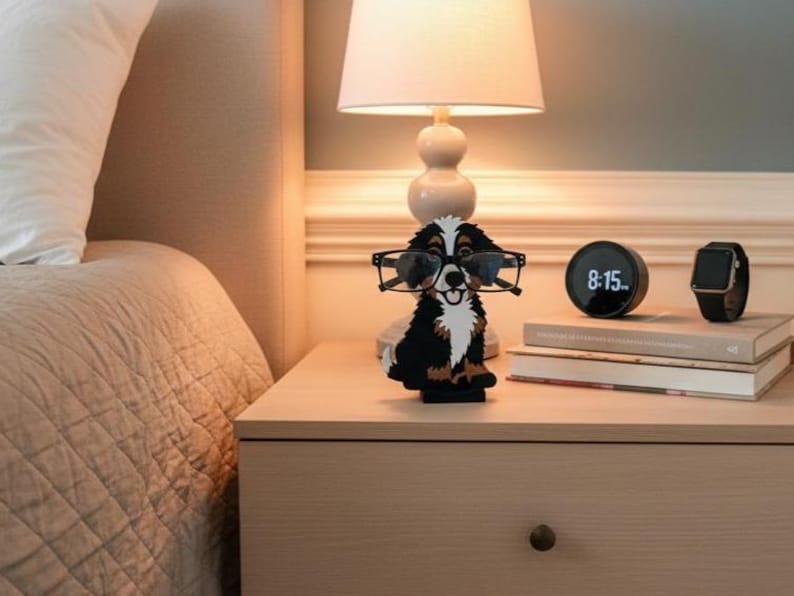 Personalizable and Customizable Bernedoodle Eyeglass Holder