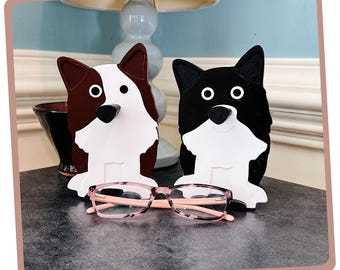 Border Collie Eyeglasses Holder, Dog Glasses Stand, Unique Gift Idea
