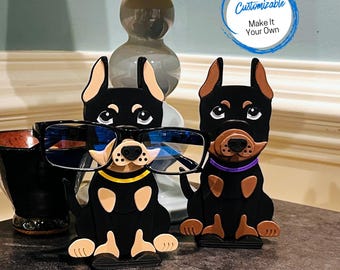 Dobermann Pinscher Eyeglasses Holder, Glasses Stand, Mother's Day Gift