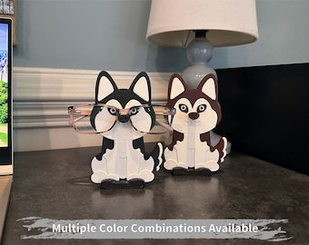 Siberian Husky Glasses Holder, Handmade Dog Lover Gift Ready to Ship