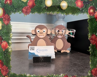 Fun Monkey Business Card Holder: Desk Organizer