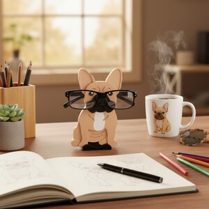 French Bulldog Eyglass holder, available in multiple colors, can be customized to add a name