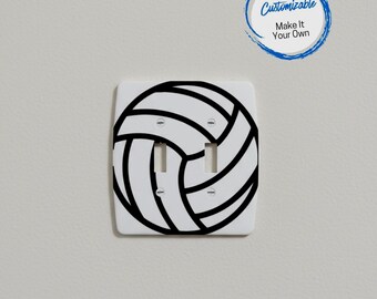 Volleyball Themed Switch Plate Cover: Sports Room Decor, Teen Athlete Decor
