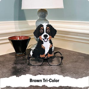 Personalizable and Customizable Bernedoodle Eyeglass Holder