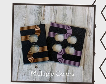Retro Pattern Outlet Cover: Mid-Century Modern Boho Decor