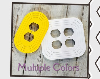 Minimalist Oval Outlet Cover with Inset Pattern