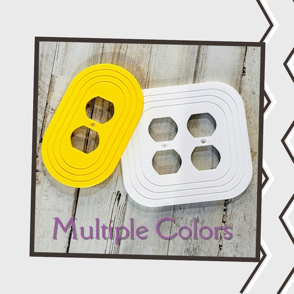 Minimalist Oval Outlet Cover with Inset Pattern