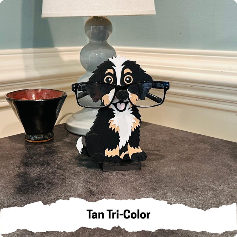 Personalizable and Customizable Bernedoodle Eyeglass Holder