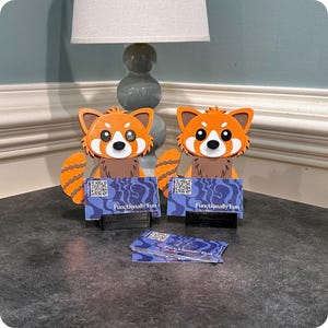 Red Panda Business Card Holder - Adorable and Functional Desk Organizer