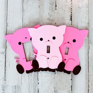 Pig Shape Light Switch Cover, Single Toggle Plate - Kids or Nursery Room Decor