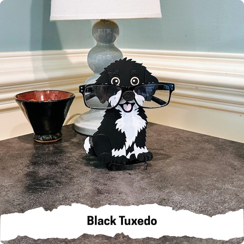 Personalizable and Customizable Bernedoodle Eyeglass Holder
