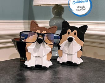 Sheltie Eyeglasses Holder, Dog Glasses Holder and Stocking Stuffer