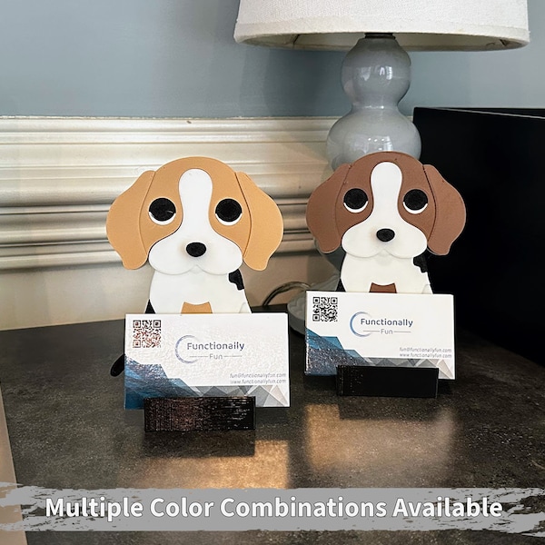 Unique Beagle Business Card Holder, Business Card Display, Office Desk Organizer