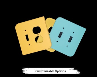 Retro Dual Toggle Light Switch Plate Cover with Mid Century Modern Twist