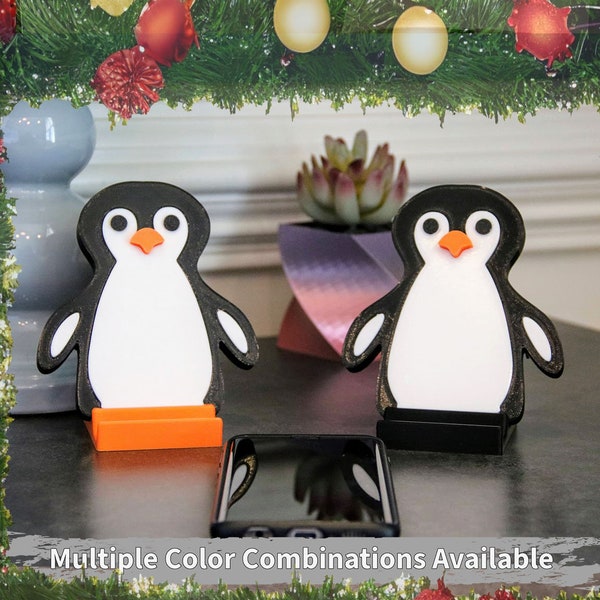 Penguin iPhone Stand for Desk makes a great Christmas Gift or Stocking Stuffer