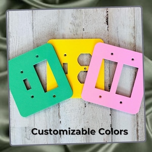 Minimalist Mid Century Modern Rocker and Toggle Switch Plate Cover with Retro Pattern