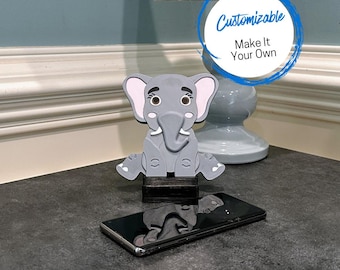 Elephant Phone Stand, Cute Desk Organizer for iPhone, Android, and Tablets