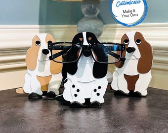 Basset Hound Eyeglasses Holder: Unique Dog Glasses Stand