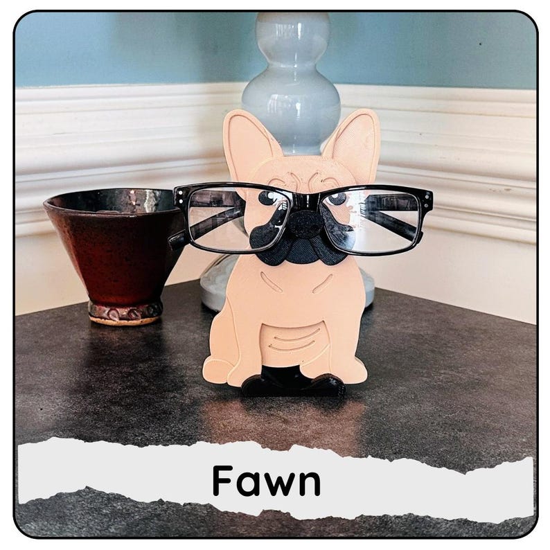 French Bulldog Eyglass holder, available in multiple colors, can be customized to add a name