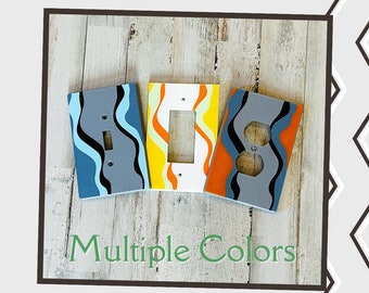 Retro-Wave Outlet Covers, Vibrant Multi-Color Designer Outlet Covers