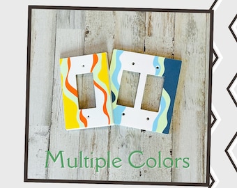 Vibrant Retro Light Switch plates, Multi-Color Designer Toggle Covers