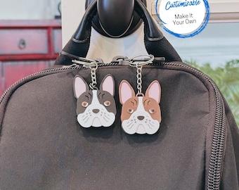 Boston Terrier Keychain or bag pull, Dog Key Fob, Book Bag Charm