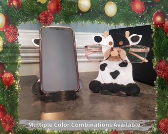 Cow iPhone or Android Stand for Desk makes a great Christmas Gift or Stocking Stuffer