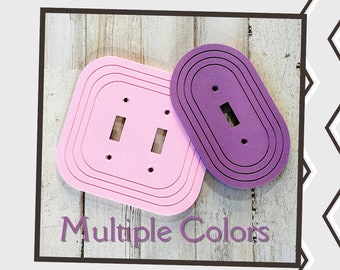 Decorative Oval Toggle Switch Plate with Inset Pattern