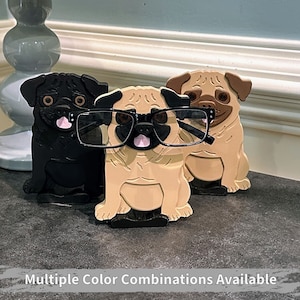 Pug Eyeglasses Holder or Sunglasses Holder makes great stocking stuffer