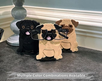 Pug Eyeglasses Holder or Sunglasses Holder makes great stocking stuffer