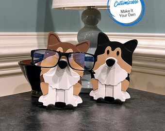 Collie Eyeglasses Holder, Dog Desk Accessory, Sheepdog Gift