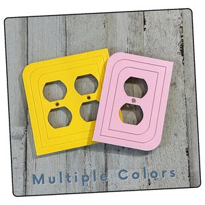 Vintage Inspired Rounded Corner Outlet Cover Plate with Insert Pattern