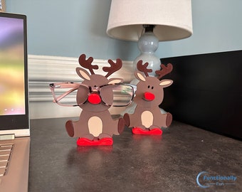 Reindeer Eyeglasses Holder: Holiday Desk Decor