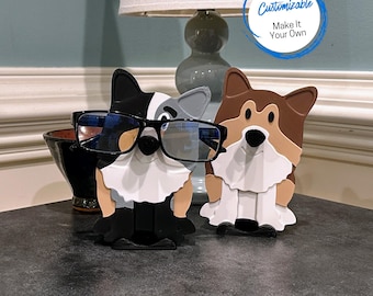 Collie Eyeglasses Stand, Inspired by Rough Collie and Smooth Collie, Dog Desk Accessory