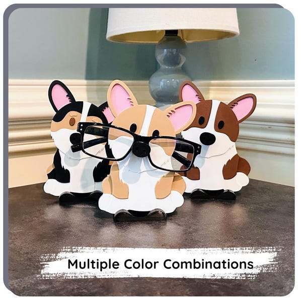 Customizable Corgi Eyeglasses Holder: Unique Dog Lover Gift