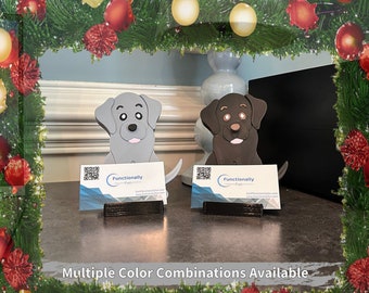 Labrador Business Card Holder: Dog Lover Desk Organizer